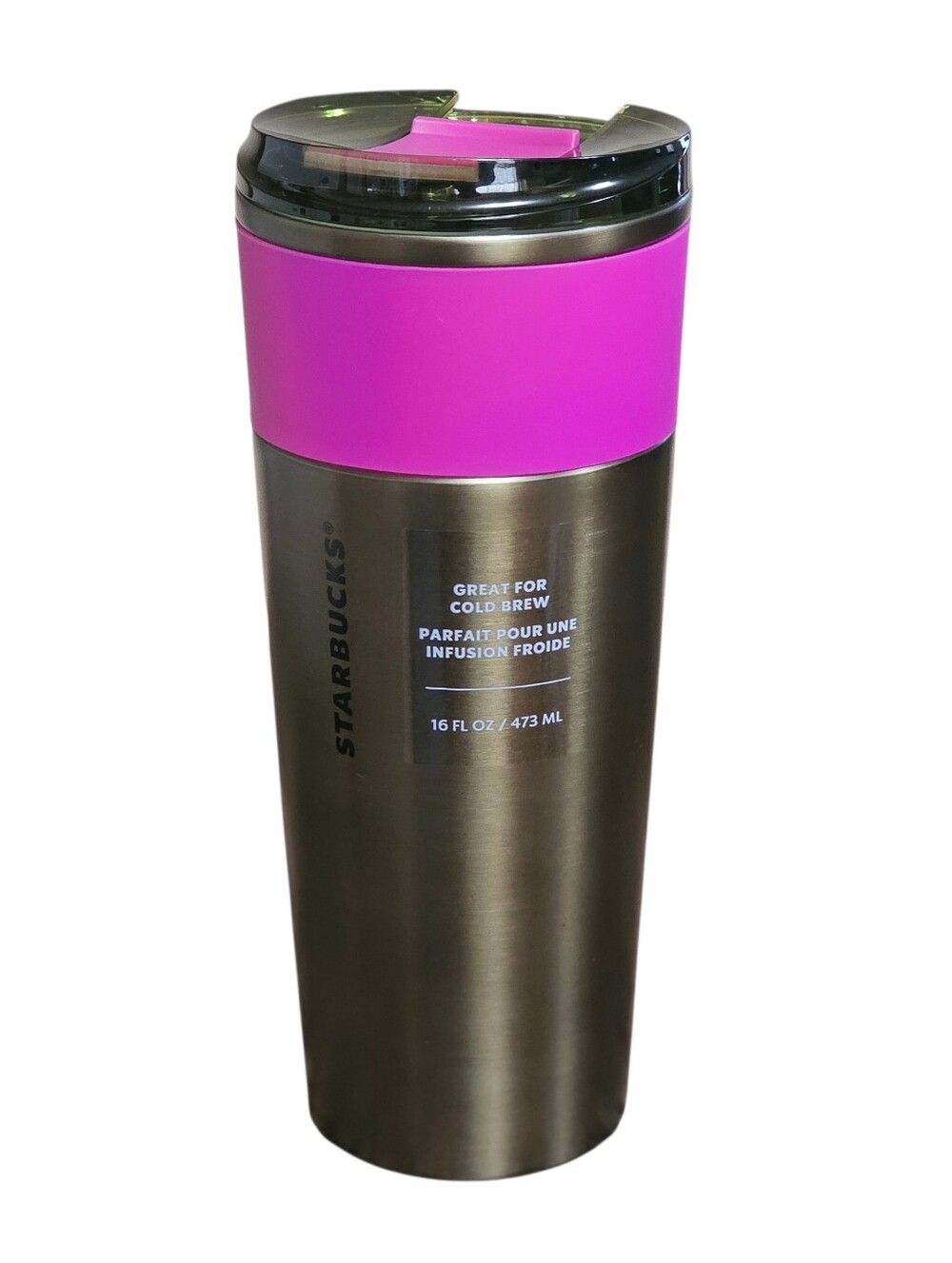 Starbucks Spring 2022 Olive Green Stainless Steel Tumbler Purple Pink 16oz Cup